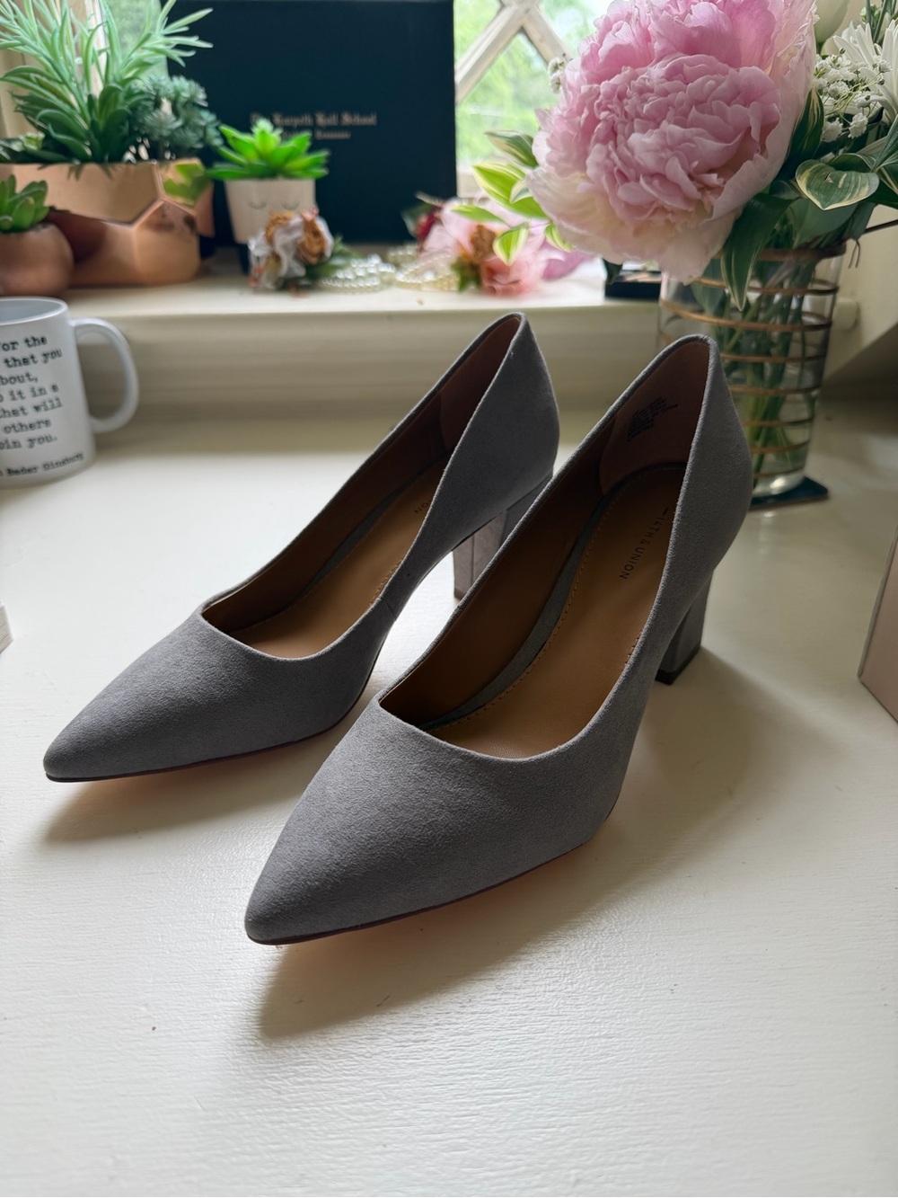 14th & Union Grey Faux Suede Pumps